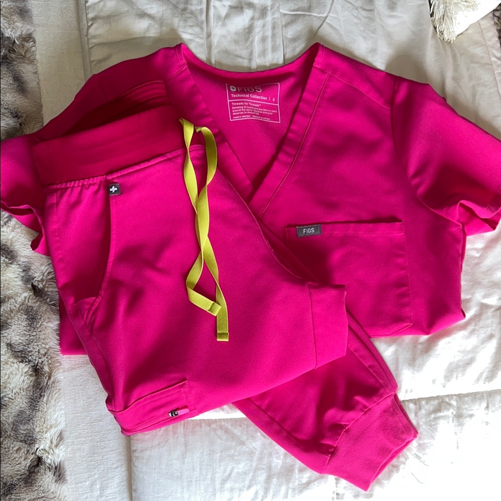 Shocking Pink Scrub Set